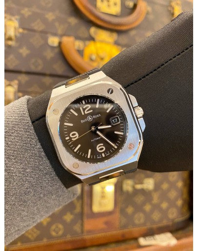 (LIKE NEW) 2022 BELL & ROSS URBAN BR 05 REF BR05A-BL-ST/SRB BLACK DIAL 40MM AUTOMATIC WATCH -FULL SET-