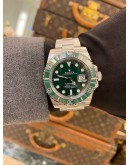 (LIKE NEW) 2016 ROLEX SUBMARINER UPGRADE REF 116610LN GREEN DIAL 40MM AUTOMATIC WATCH 