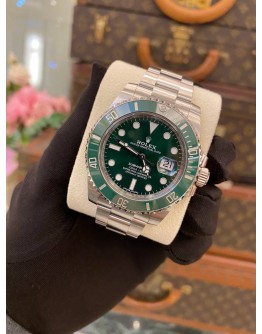 (LIKE NEW) 2016 ROLEX SUBMARINER UPGRADE REF 116610LN GREEN DIAL 40MM AUTOMATIC WATCH 