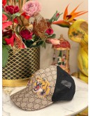 (LIKE NEW) GUCCI TIGERS PRINT BASEBALL CAP IN BEIGE GG SUPREME CANVAS 