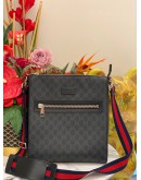 (LIKE NEW) GUCCI BLACK GG SUPREME CANVAS MESSENGER CROSSBODY BAG -FULL SET- 