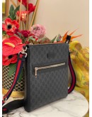 (LIKE NEW) GUCCI BLACK GG SUPREME CANVAS MESSENGER CROSSBODY BAG -FULL SET- 