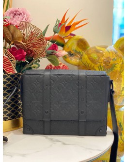 2022 LOUIS VUITTON TRUNK MESSENGER IN BLACK MONOGRAM TAURILLON LEATHER -FULL SET-