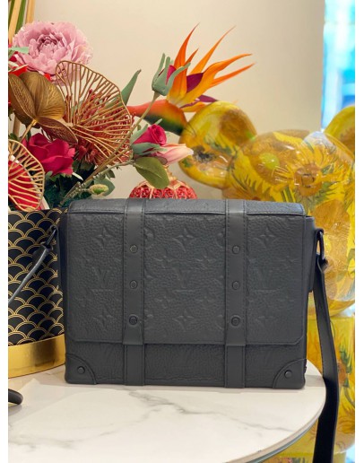 2022 LOUIS VUITTON TRUNK MESSENGER IN BLACK MONOGRAM TAURILLON LEATHER -FULL SET-