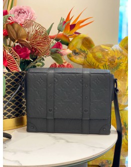 2022 LOUIS VUITTON TRUNK MESSENGER IN BLACK MONOGRAM TAURILLON LEATHER -FULL SET-