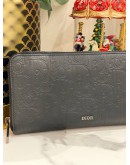 DIOR BLACK GRAVITY LEATHER LONG ZIPPED WALLET 