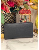 DIOR BLACK GRAVITY LEATHER LONG ZIPPED WALLET 