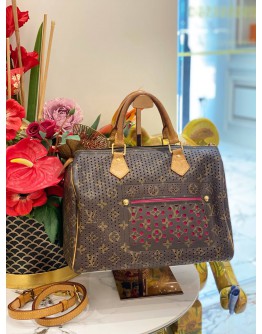 (LIKE NEW) LOUIS VUITTON LIMITED EDITION FUCHSIA MONOGRAM PERFORATED SPEEDY 30