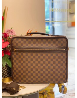 (LIKE NEW) LOUIS VUITTON DAMIER EBENE SABANA BRIEFCASE 