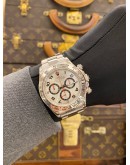 2014 ROLEX DAYTONA REF 116509 HALF 18K 750 WHITE GOLD SILVER RACING DIAL 40MM AUTOMATIC WATCH -FULL SET-