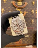 2014 ROLEX DAYTONA REF 116509 HALF 18K 750 WHITE GOLD SILVER RACING DIAL 40MM AUTOMATIC WATCH -FULL SET-