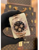 (UNUSED) 2021 YEAR ROLEX DAYTONA COSMOGRAPH 18K 750 ROSE GOLD REF 116505 BLACK DIAL 40MM AUTOMATIC WATCH-FULL SET-