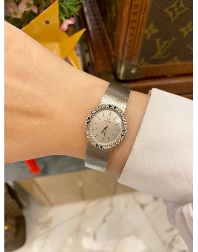 (LIKE NEW) OMEGA GENEVE LADY DIAMOND REF 5110411 SILVER DIAL 23MM MANUAL WINDING WATCH