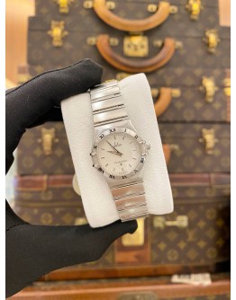 (LIKE NEW) 2010 OMEGA CONSTELLATION LADY REF 1572.30.00 WHITE DIAL 25MM QUARTZ WATCH -FULL SET-