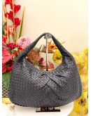 (LIKE NEW) BOTTEGA VENETA TEAL INTRECCIATO HOBO BAG NAPPA LEATHER  