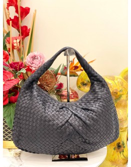 (LIKE NEW) BOTTEGA VENETA TEAL INTRECCIATO HOBO BAG NAPPA LEATHER  