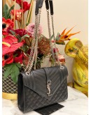 (LIKE NEW) YSL SAINT LAURENT ENVELOPE MEDIUM CHAIN BAG IN MIX MATELASSE GRAIN DE POUDRE EMBOSSED LEATHER WITH GOLD HARDWARE -FULL SET-