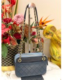 CHANEL CAMERA CASE IN NAVY BLUE LAMBSKIN QUILTED LEATHER