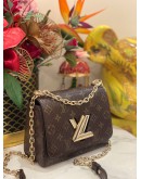 (LIKE NEW) LOUIS VUITTON METALLIC MONOGRAM PYTHON TWIST MM CROSSBODY SHOULDER BAG