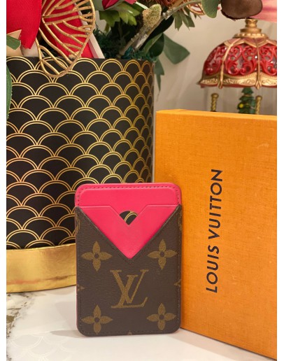 LOUIS VUITTON PORTE CATES MAGNET IN MONOGRAM CANVAS PONDICHERY PINK 