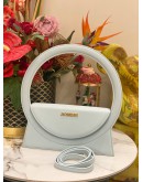 (LIKE NEW) JACQUEMUS LE SAC ROND TOP HANDLE AND CROSSBODY BAG IN LIGHT BLUE CALFSKIN LEATHER