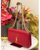 YSL YVES SAINT LAURENT RED MEDIUM KATE GOLD CHAIN BAG
