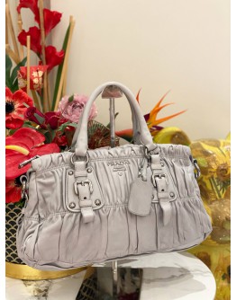 PRADA TESSUTO GAUFRE HANDBAG WITH STRAP 