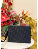 CHRISTIAN DIOR A5 TRIANGLE POUCH IN BLACK DIOR OBLIQUE JACQUARD- FULL SET-