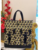 (LIKE NEW) MCM CUBIC LOGO LARGE NYLON TOP HANDLE TOTE SHOULDER BAG 