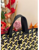 (LIKE NEW) MCM CUBIC LOGO LARGE NYLON TOP HANDLE TOTE SHOULDER BAG 