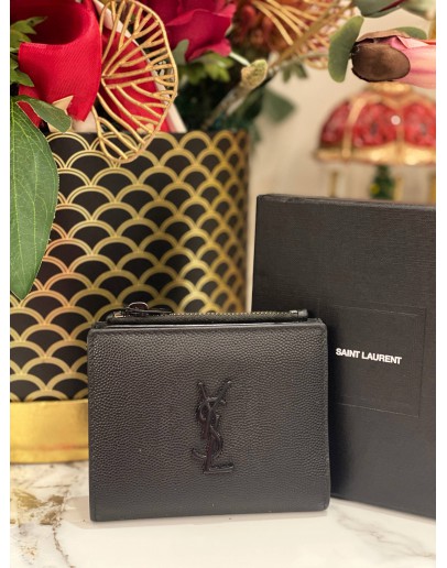 YSL LAURENT CASSANDRE MATELASSE COMPACT ZIP AROUND WALLET -FULL SET- 