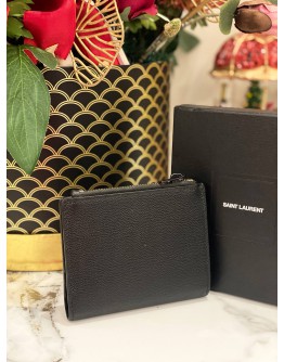 YSL LAURENT CASSANDRE MATELASSE COMPACT ZIP AROUND WALLET -FULL SET- 