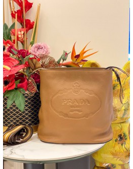 PRADA VITELLO PHENIX LOGO BUCKET MESSENGER CROSSBODY BAG 
