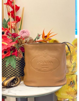 PRADA VITELLO PHENIX LOGO BUCKET MESSENGER CROSSBODY BAG 