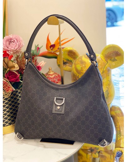 GUCCI ABBEY D-RING HOBO MEDIUM IN BROWN GG CANVAS AND LEATHER 