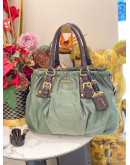 PRADA TESSUTO NYLON GAUFRE TOTE HANDLE BAG WITH GOLD HARDWARE 
