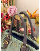 PRADA TESSUTO NYLON GAUFRE TOTE HANDLE BAG WITH GOLD HARDWARE 