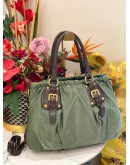 PRADA TESSUTO NYLON GAUFRE TOTE HANDLE BAG WITH GOLD HARDWARE 