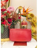 LOUIS VUITTON EPI LEATHER SHOULDER BAG IN RED SILVER HARDWARE