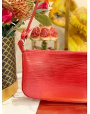 LOUIS VUITTON EPI LEATHER SHOULDER BAG IN RED SILVER HARDWARE