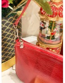 LOUIS VUITTON EPI LEATHER SHOULDER BAG IN RED SILVER HARDWARE