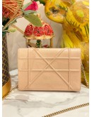 CHRISTIAN DIOR DIORAMA WALLET ON CHAIN IN PINK PEBBLED LEATHER