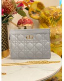 (LIKE NEW) 2025 CHRISTIAN DIOR CARO EVERY DIOR POUCH IN CLOUD BLUE SUPPLE CANNAGE CALFSKIN LEATHER -FULL SET-