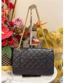 (LIKE NEW) CHANEL REISSUE 226 DOUBLE FLAP SHOULDER BAG IN BLACK AGED CALFSKIN LEATHER -FULL SET-