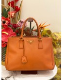PRADA GALLERIA MEDIUM ORANGE SAFFIANO LEATHER HANDLE BAG