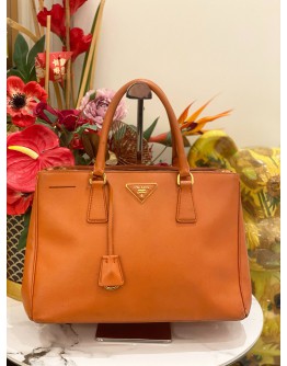 PRADA GALLERIA MEDIUM ORANGE SAFFIANO LEATHER HANDLE BAG
