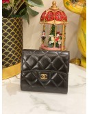 CHANEL CLASSIC SMALL FLAP WALLET IN BLACK LAMBSKIN LEATHER