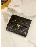 CHANEL CLASSIC SMALL FLAP WALLET IN BLACK LAMBSKIN LEATHER
