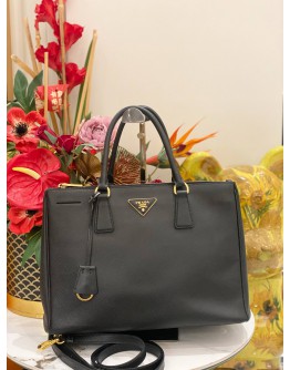 PRADA GALLERIA LARGE BLACK SAFFIANO LEATHER HANDLE BAG