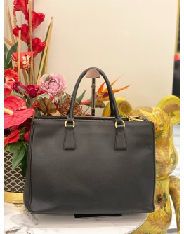 PRADA GALLERIA LARGE BLACK SAFFIANO LEATHER HANDLE BAG